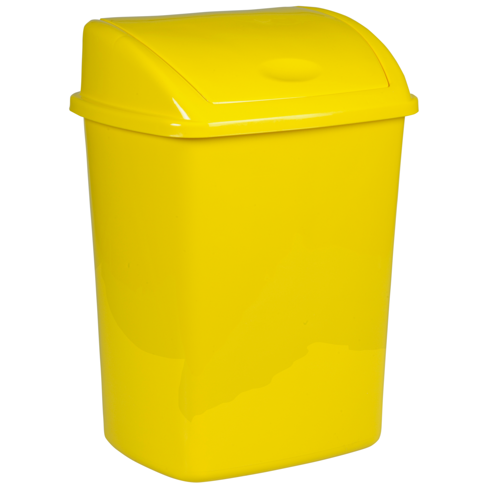Affaldsspand, 15 l, gul, plast, 15 l, med sving låg, forberedt til vægmontering